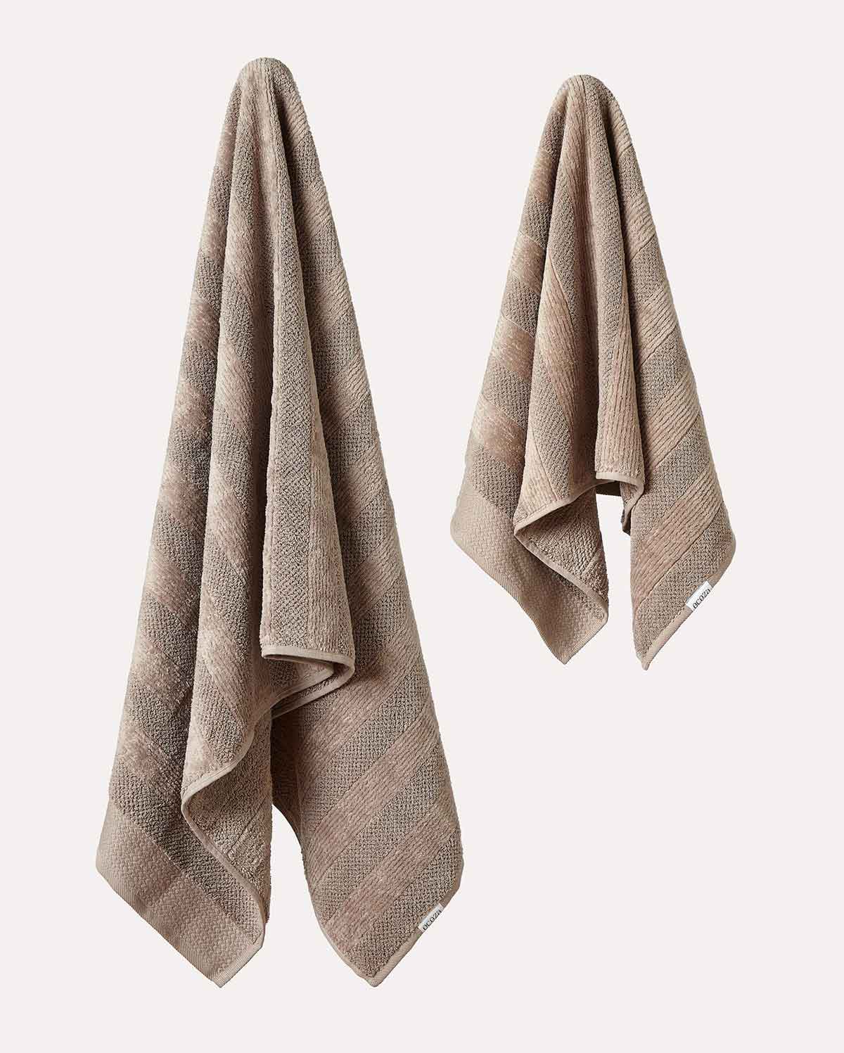 Cotton Velvet Towel Set - Dark Chocolate (2 Towels)