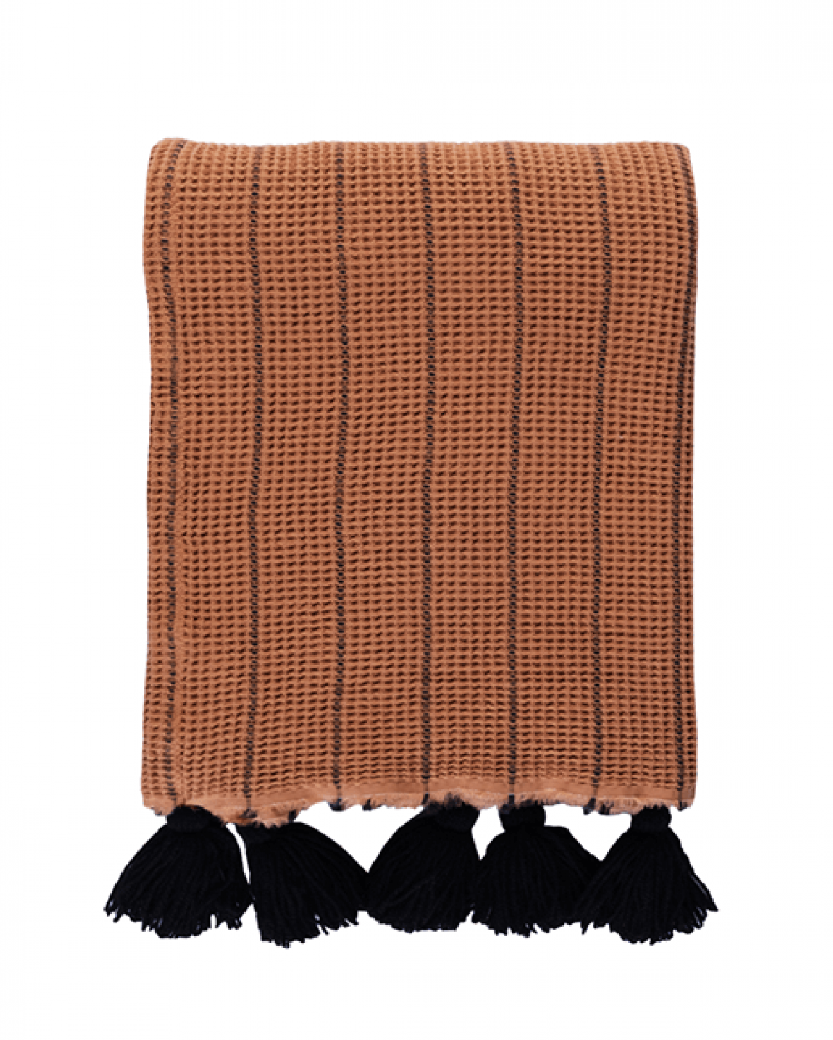 Buhur Cotton Throw - Camel & Black