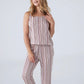 Printed Pyjama Set - Pink Striped