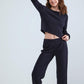 Long Sleeve Crew Neck Pyjama Set - Navy Blue