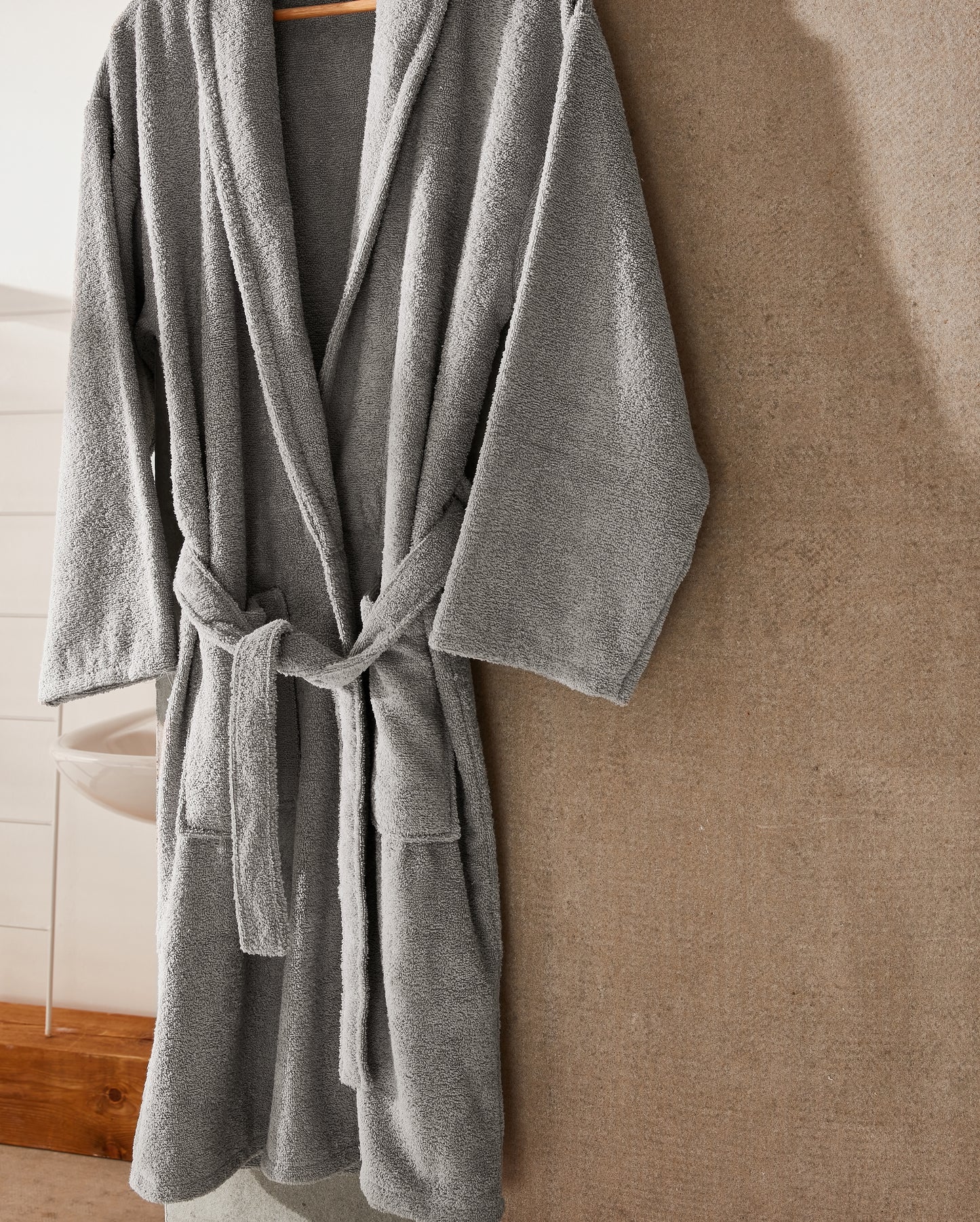 Cotton Bathrobe - Stone