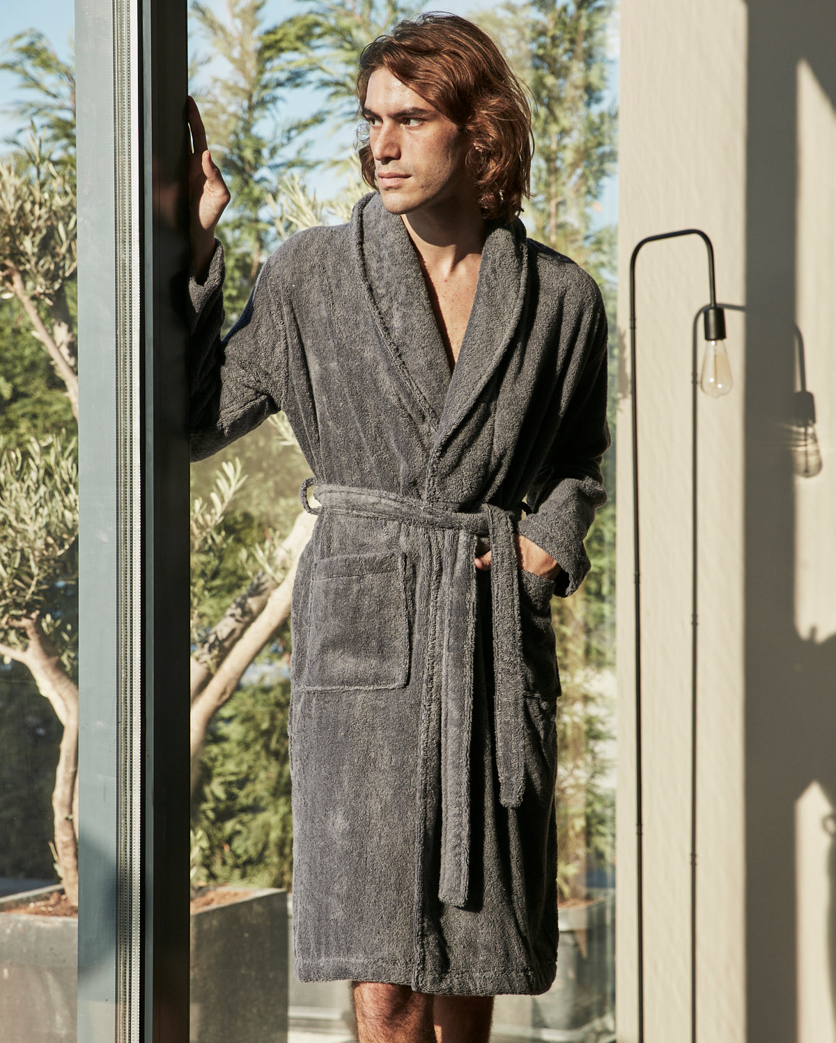 Cotton Bathrobe - Stone