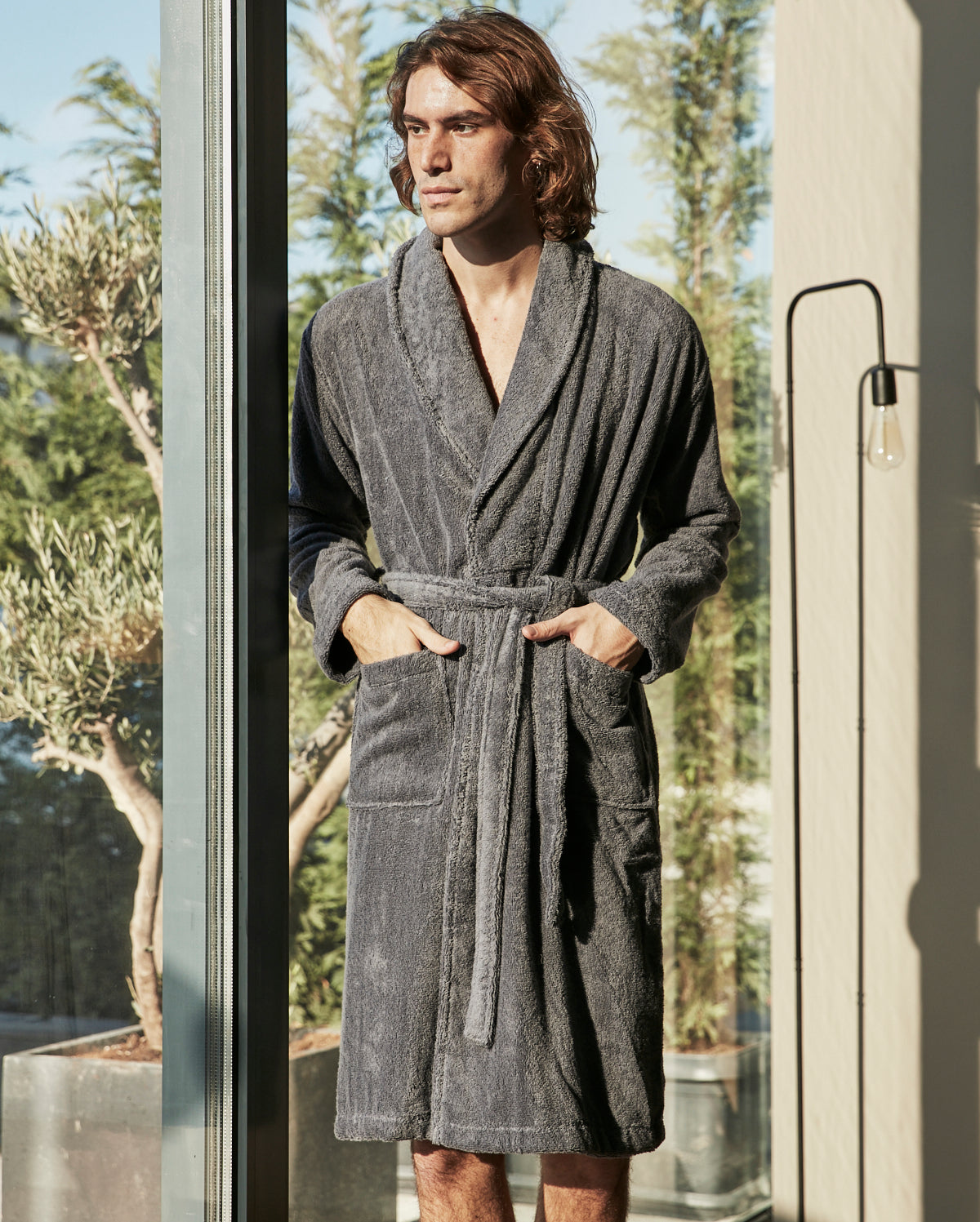 Cotton Bathrobe - Stone