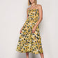 Sleeveless Patterned Sundress - Yellow & Green