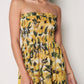 Sleeveless Patterned Sundress - Yellow & Green