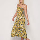 Sleeveless Patterned Sundress - Yellow & Green