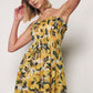 Sleeveless Patterned Sundress - Yellow & Green