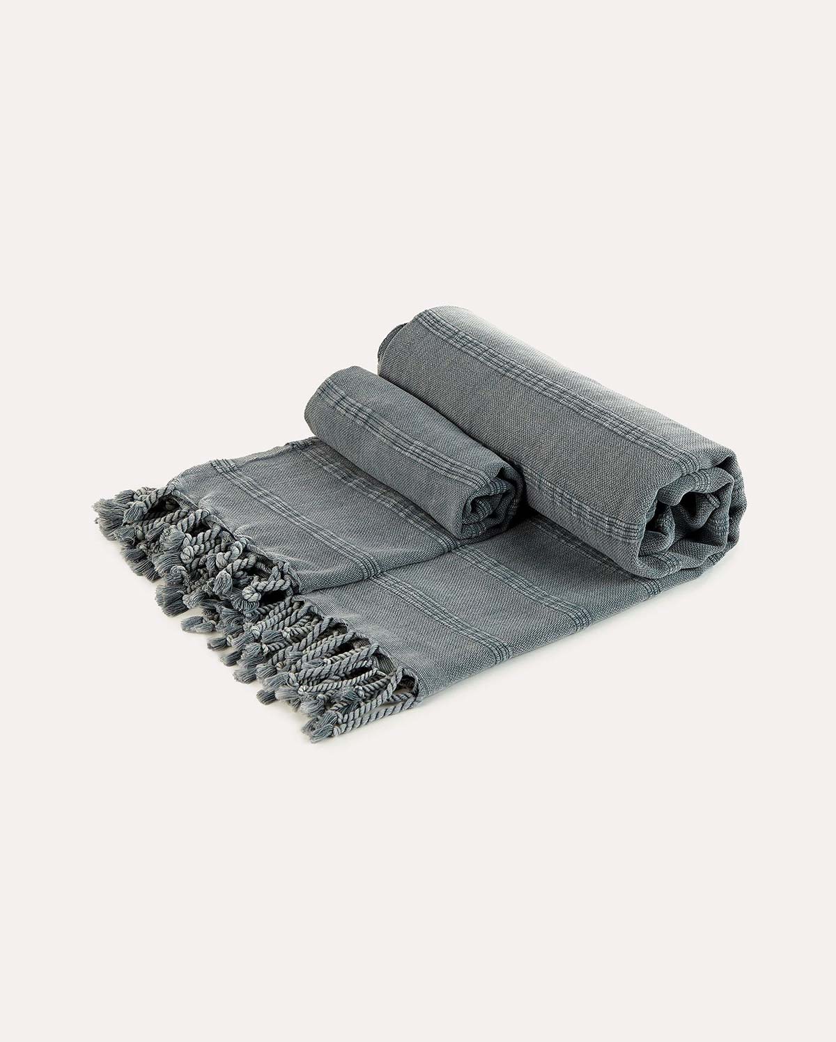 Cotton Peshtemal Towel Set of 2 pieces - Dark Grey