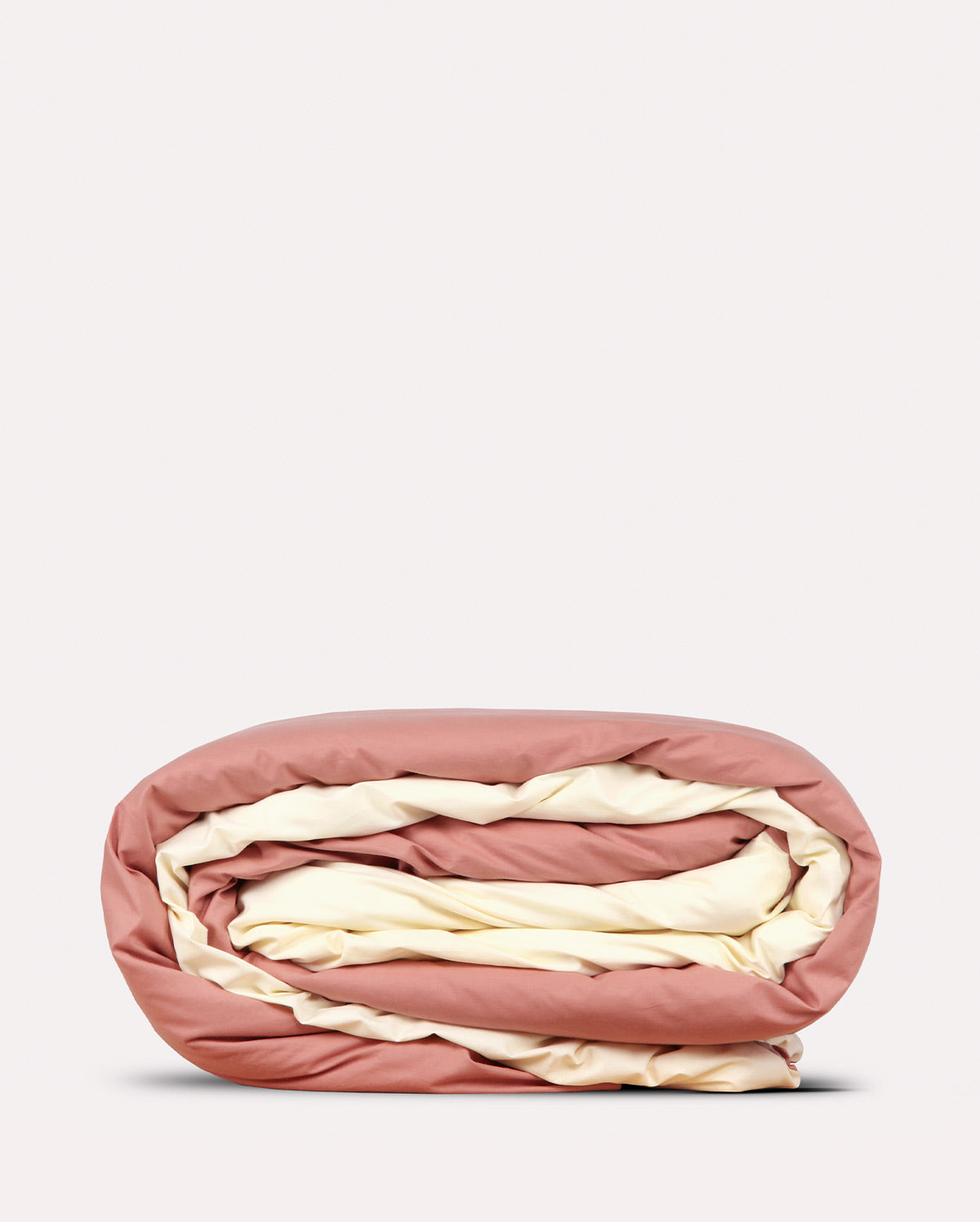 Reversible Percale Duvet Cover- Peach & Ecru