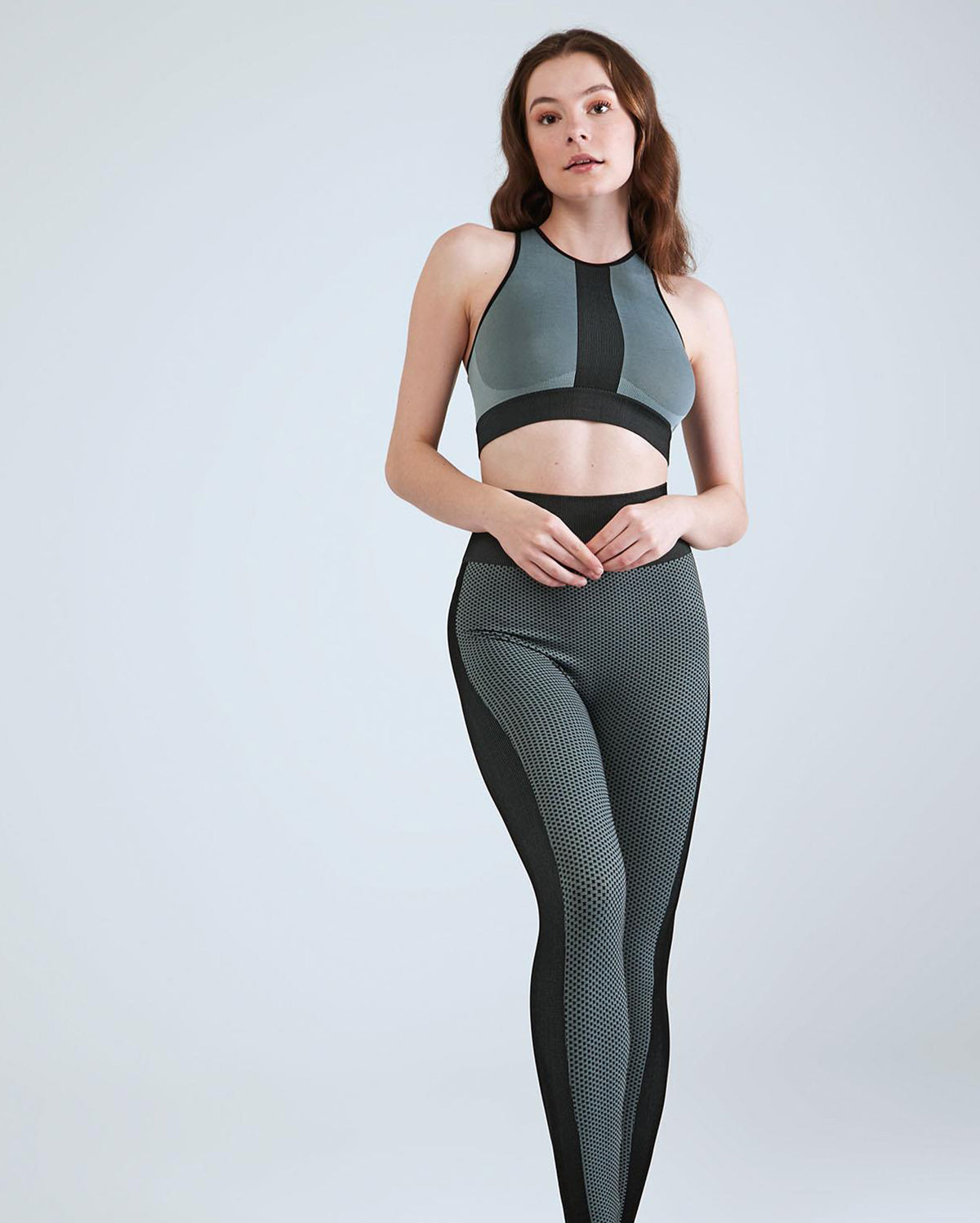 Seamless Legging Bustier Set - Green