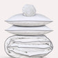 Classic Percale - Core Bedding Set - White with Anthracite Piped Edge
