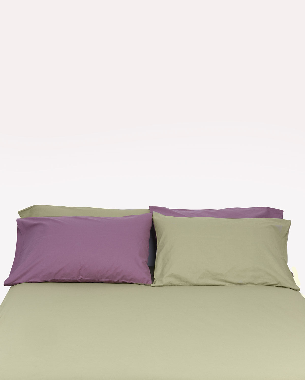 Reversible Percale Bedding Set - Sage Green & Lilac