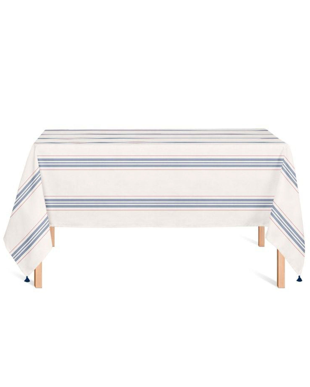 Striped Table Cloth - White & Blue