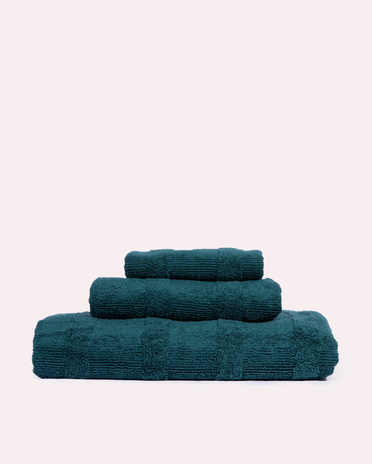 Striped Cotton Towel Set - Pine Green (3 Towels)