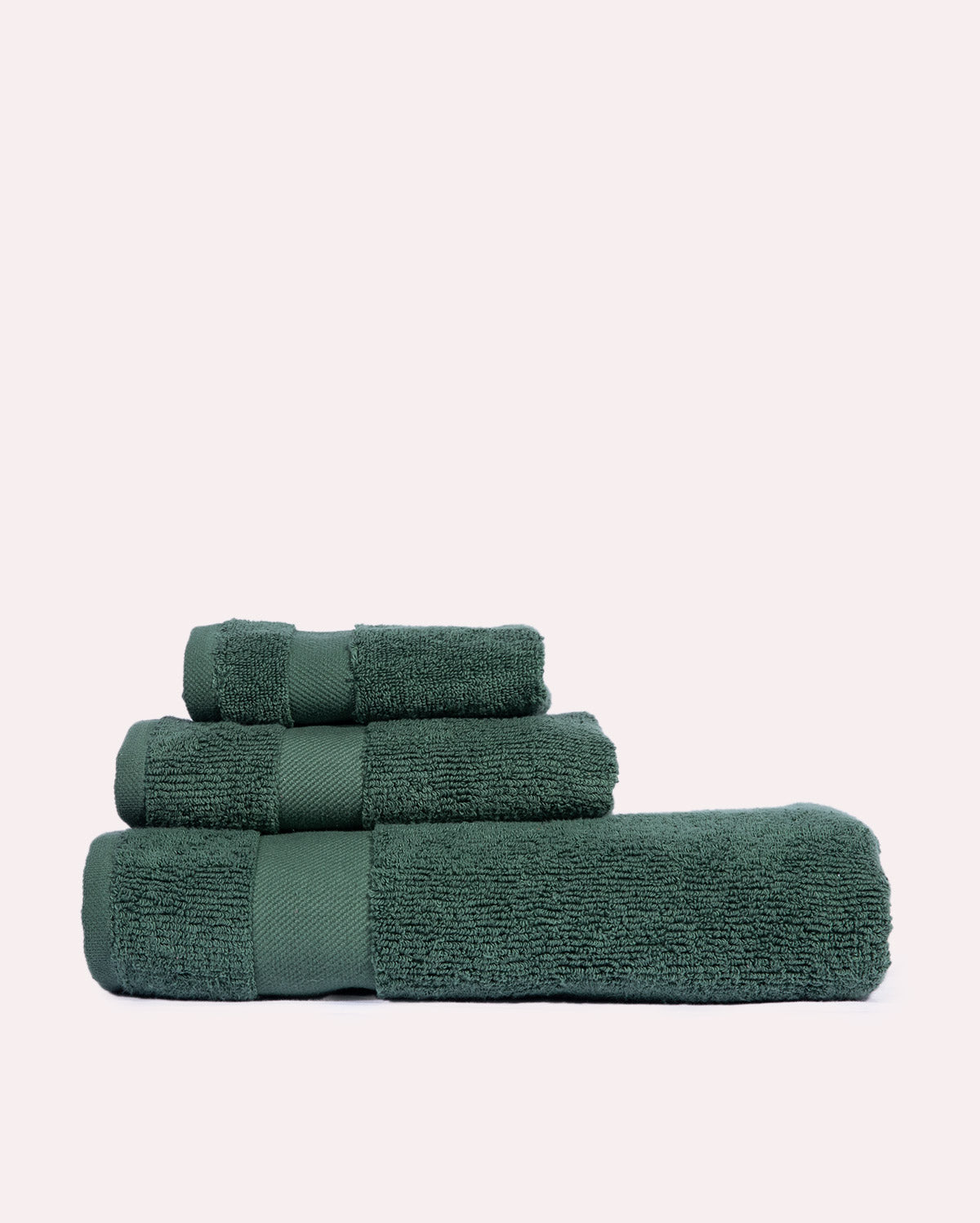 Plush Cotton Spa Towel Set - Green (3 Towels)