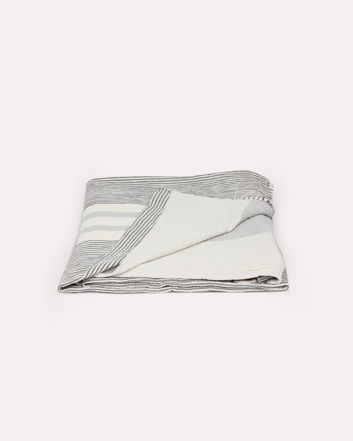 Mollis Muslin Cotton Blanket - Grey Striped