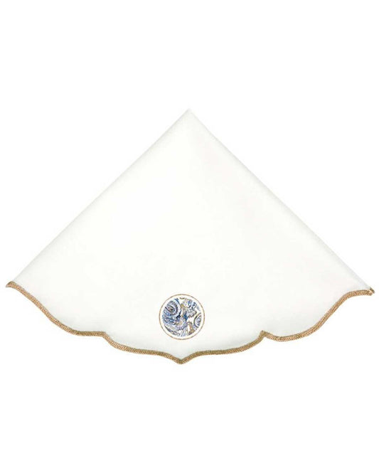 Linen Service Napkin Set of 6 pieces - White & Blue