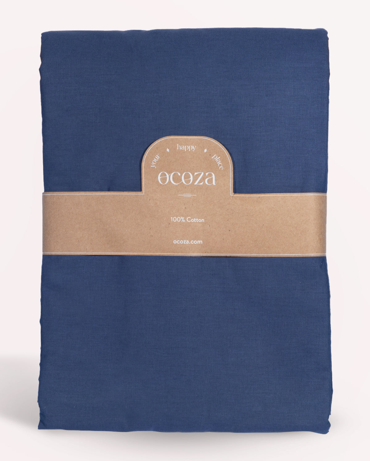 Classic Percale Duvet Cover- Navy Blue with White Piped Edge