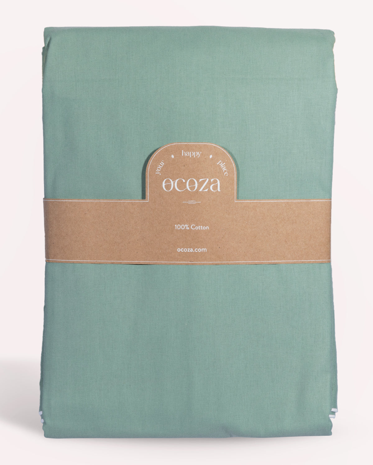 Classic Percale - Duvet Cover Set - Jade Green with White Piped Edge