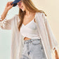 Colourful Striped Kimono - White