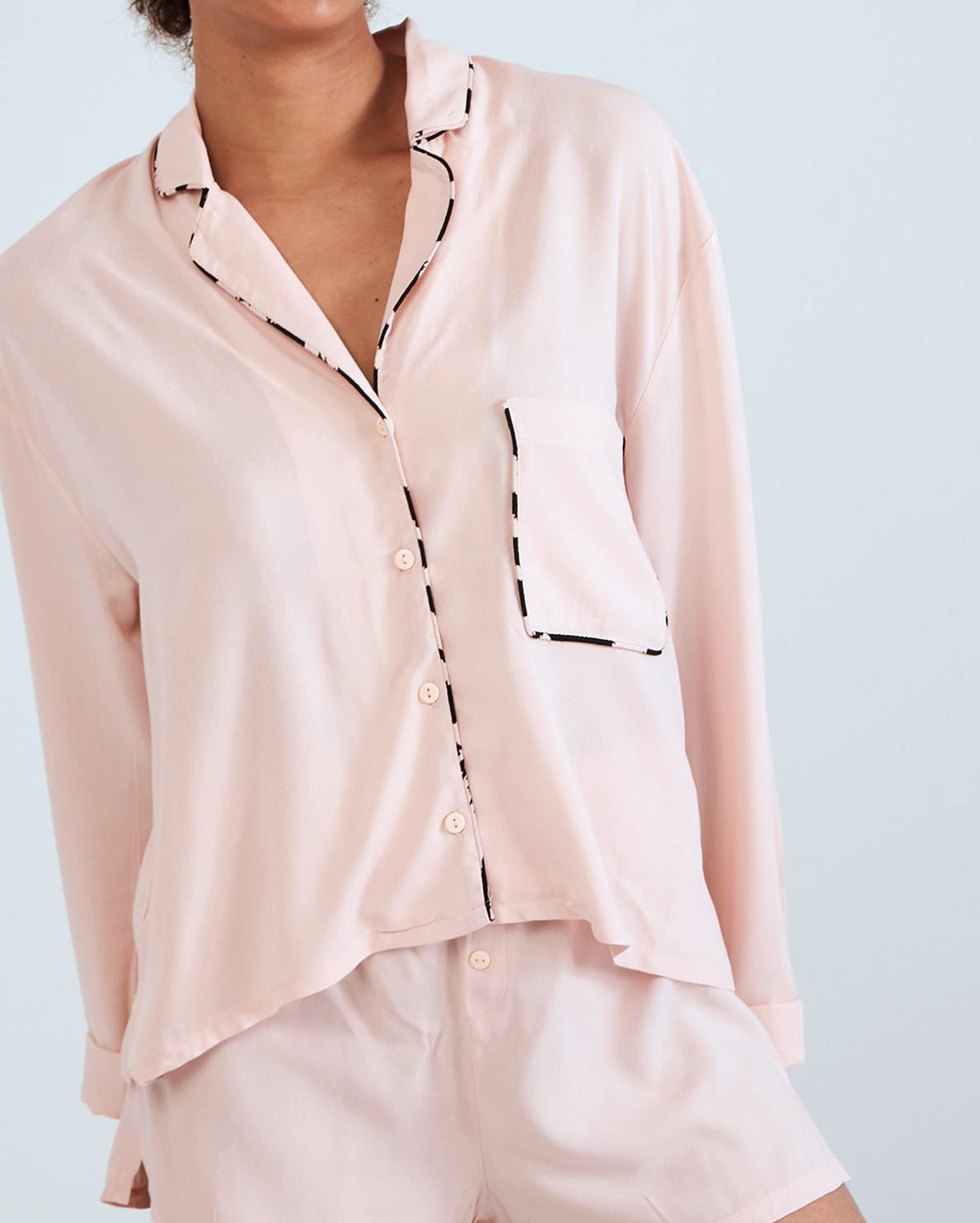 Long Sleeve Shirt Pyjama Set Pink