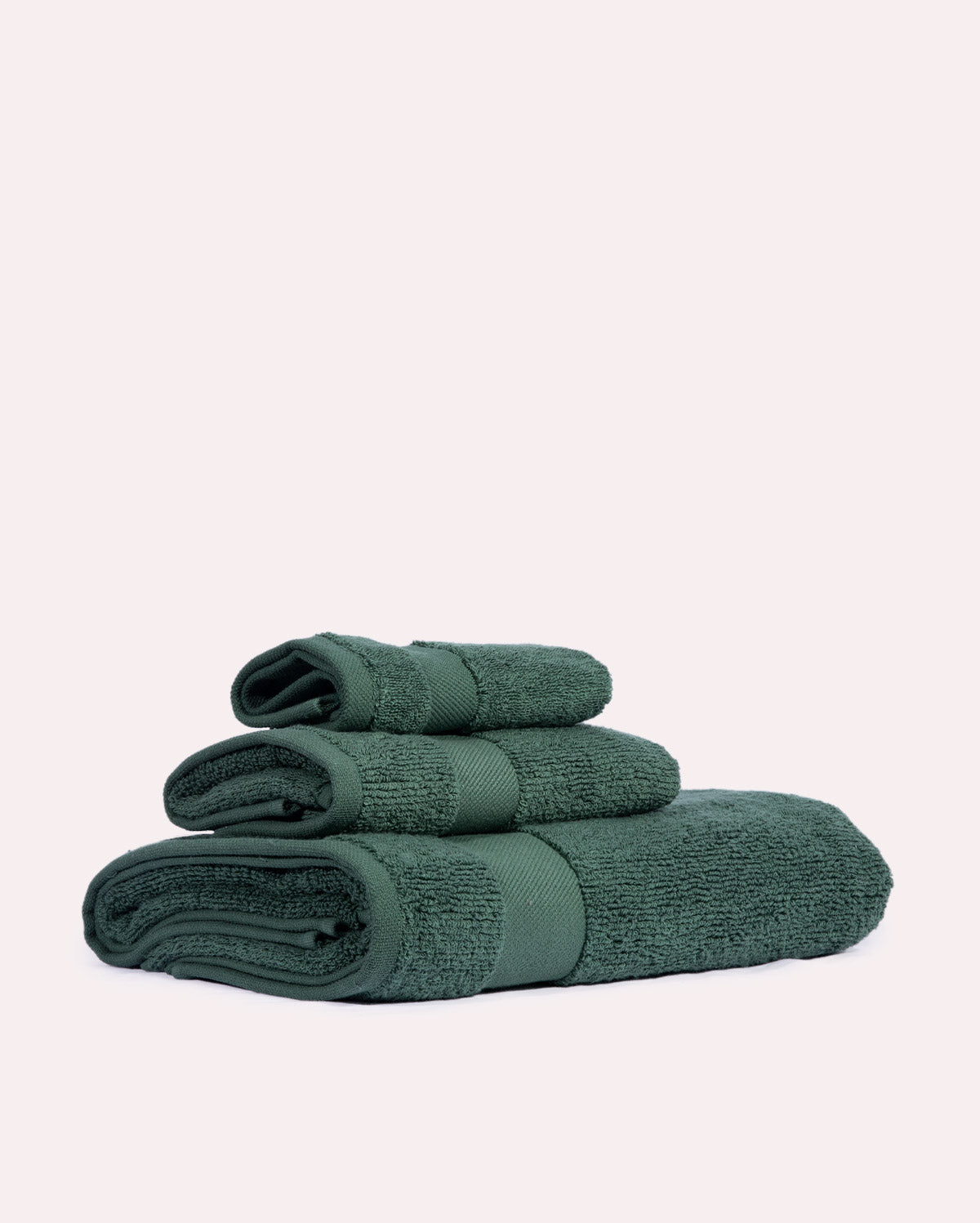 Plush Cotton Spa Towel Set - Green (3 Towels)