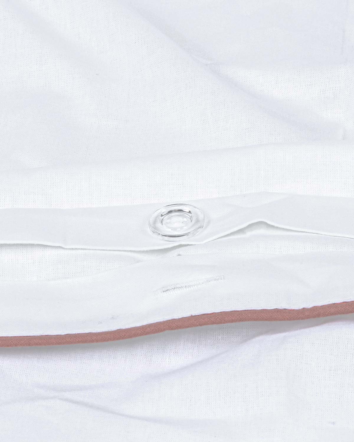 Classic Percale - Core Bedding Set - White with Peach Piped Edge