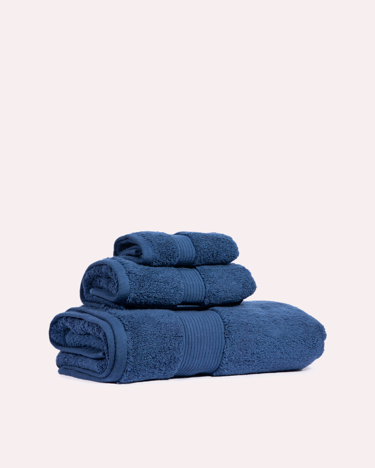 Plush Cotton Spa Towel Set - Navy Blue (3 Towels)