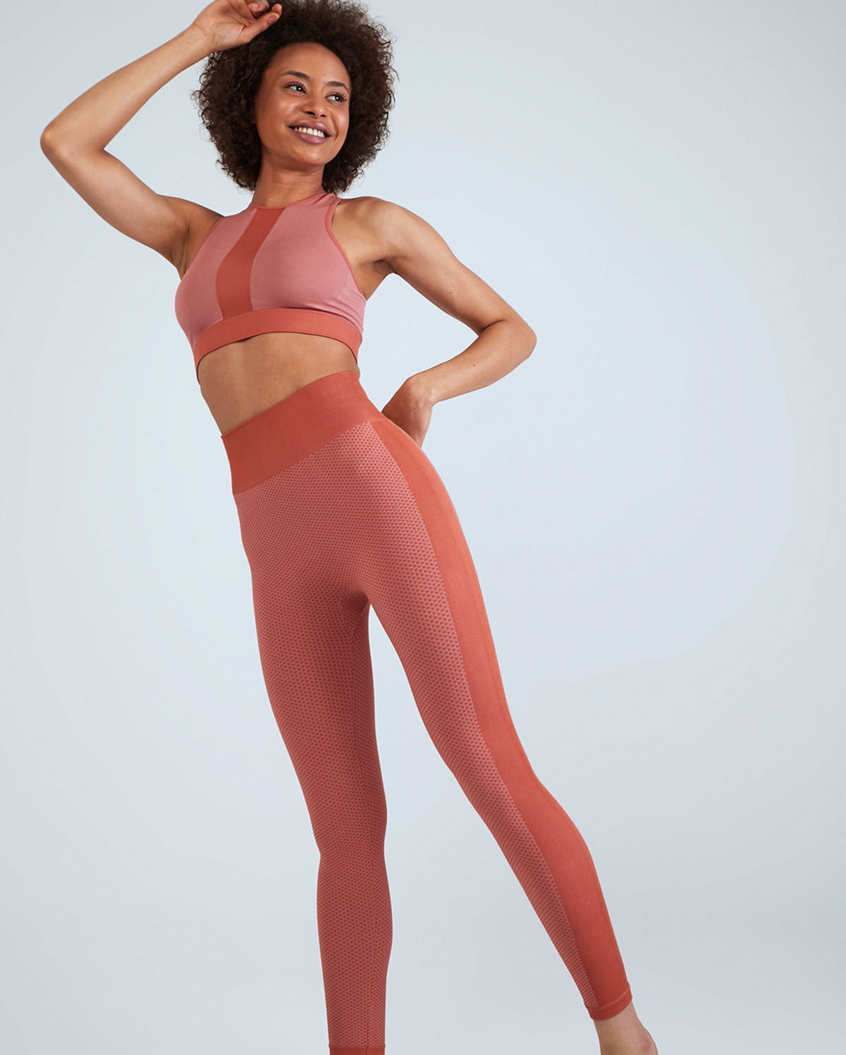 Seamless Legging Bustier Set - Pink