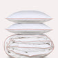 Classic Percale - Duvet Cover Set - White with Peach Piped Edge