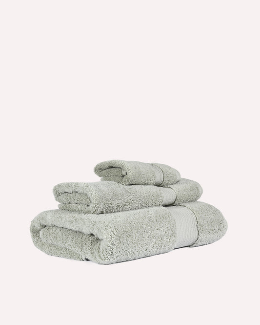 Plush Cotton Spa Towel Set - Light Green (3 Towels)