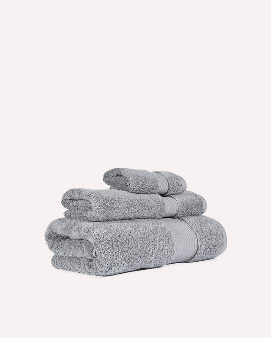 Plush Cotton Spa Towel Set - Grey (3 Towels)