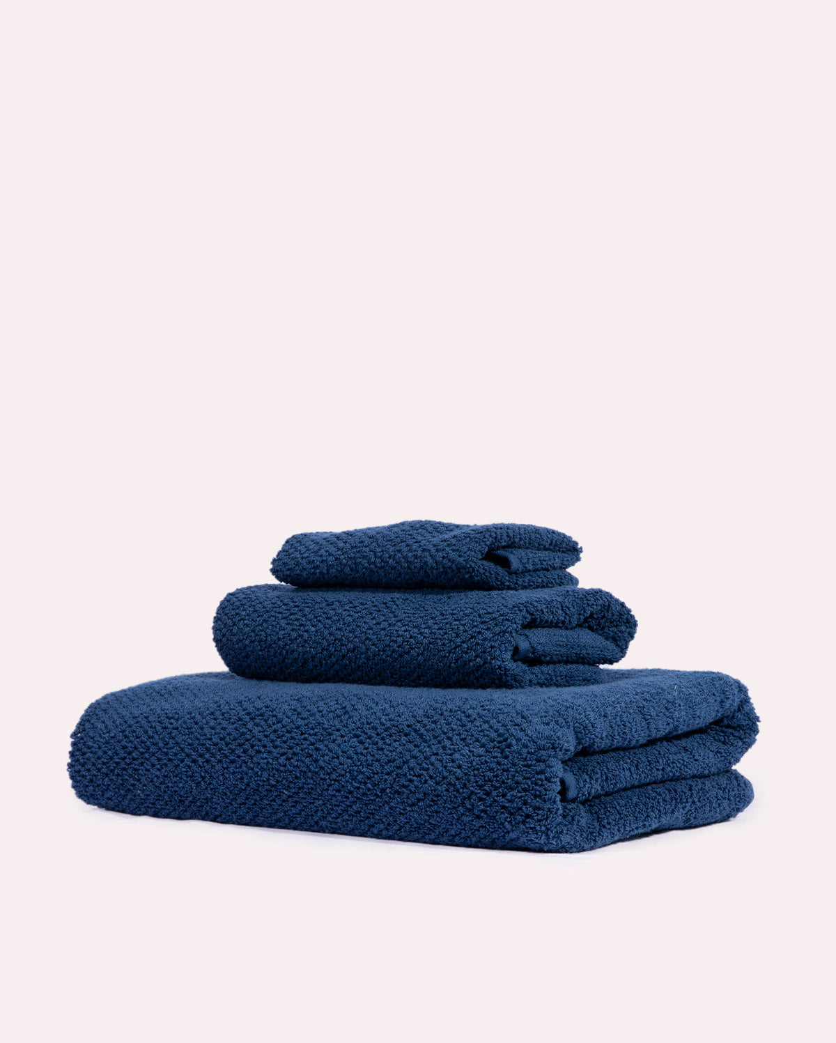 Willow Cotton Towel Set - Navy Blue (3 Towels)