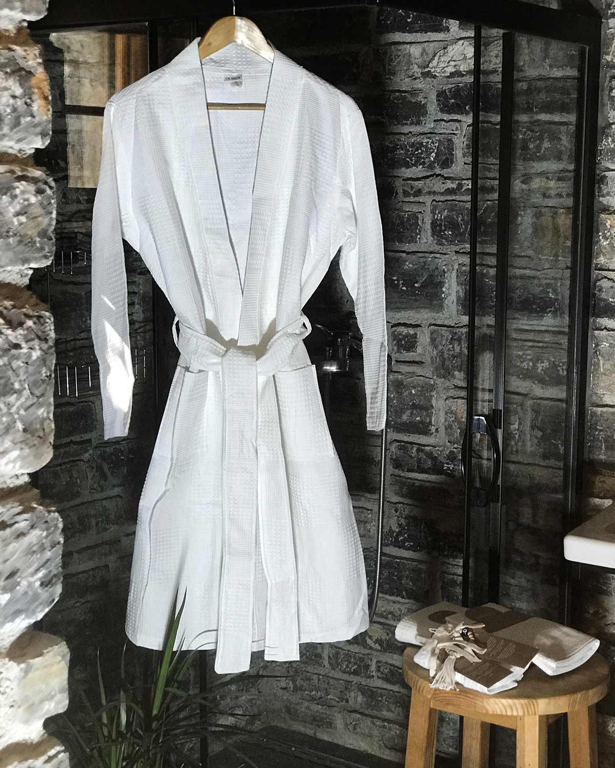 Santorini Collection Bathrobe Set of 2 pieces- White