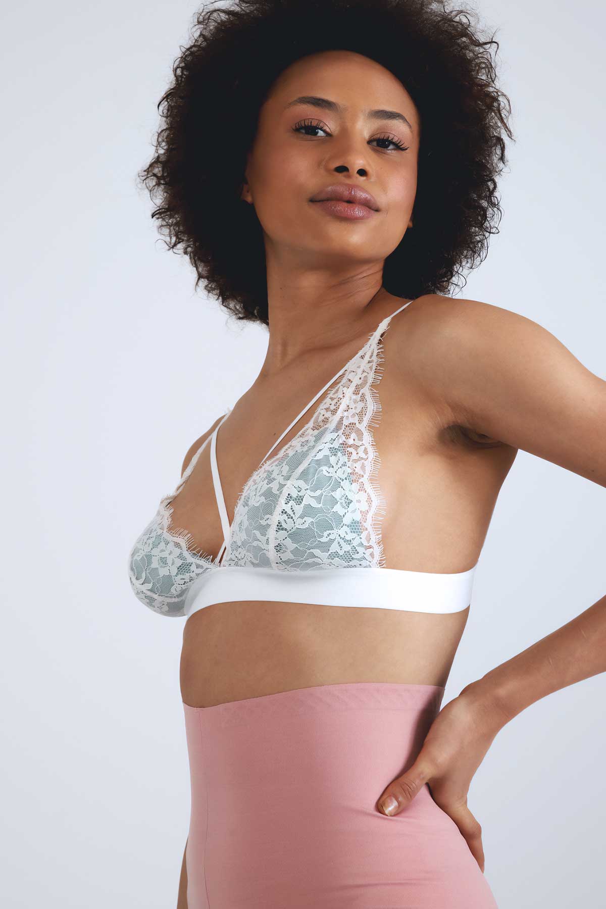 Fides Turquoise Lined Ecru Lace Bralette