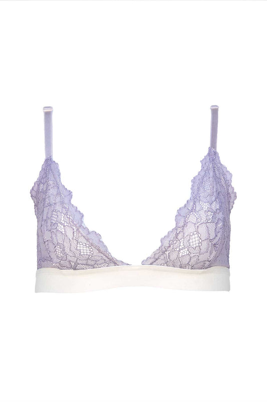 Athena Bralette Triangle Lace Bra Lilac