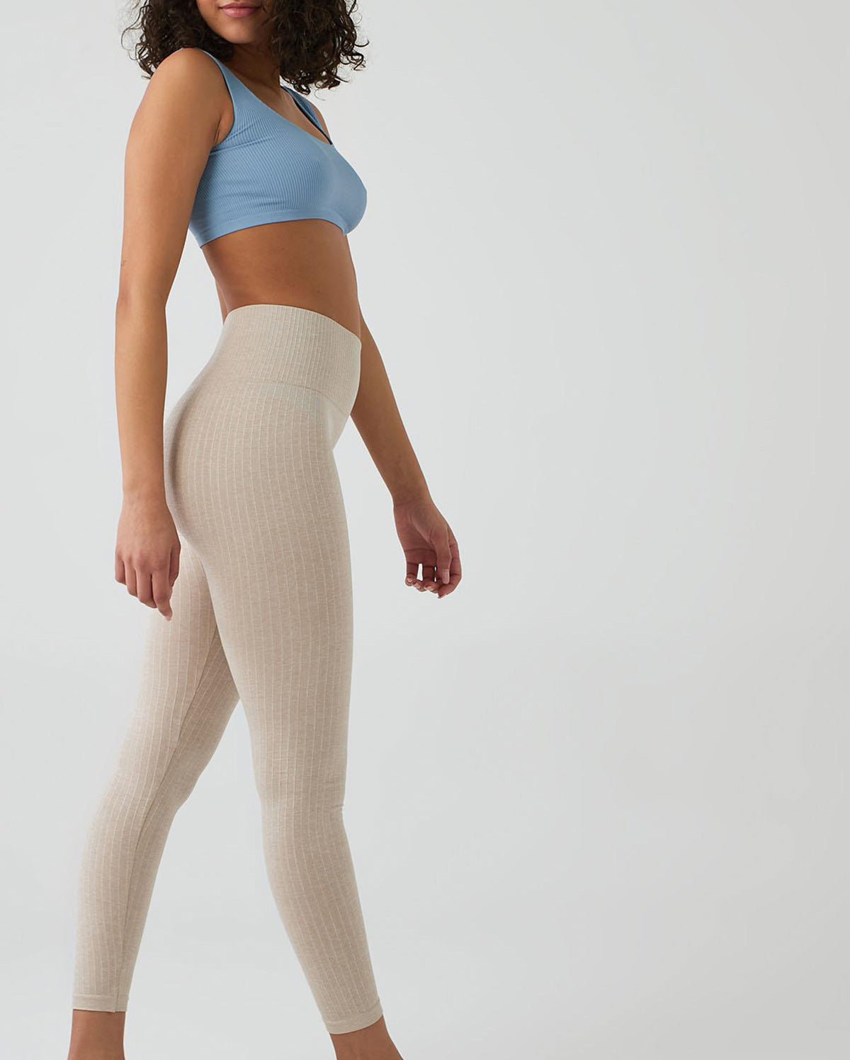 High Waist Leggings - Beige