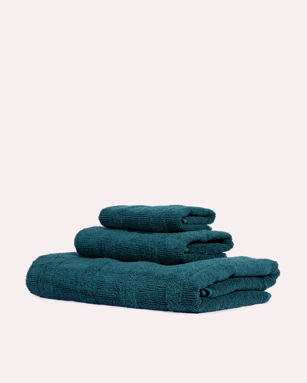 Striped Cotton Towel Set - Pine Green (3 Towels)