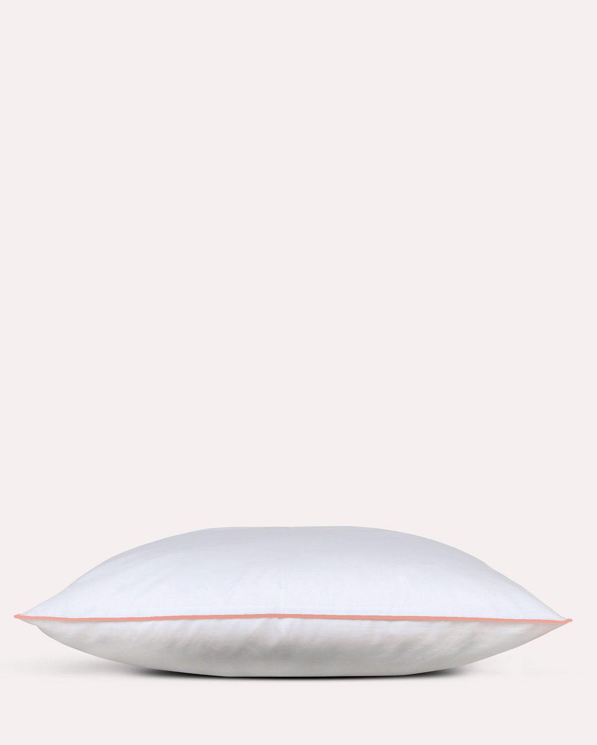 Classic Percale - Duvet Cover Set - White with Peach Piped Edge