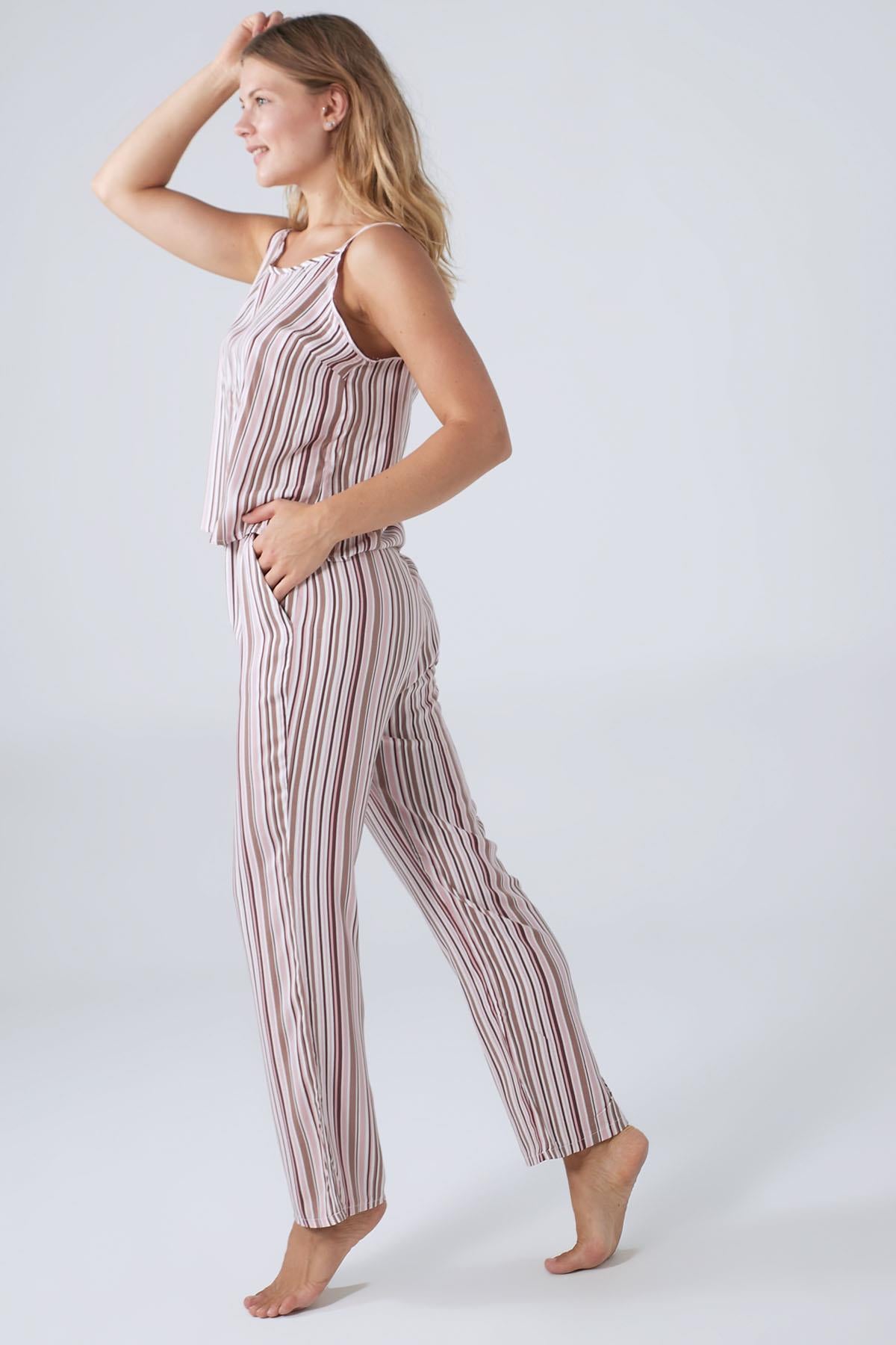 Printed Pyjama Set - Pink Striped