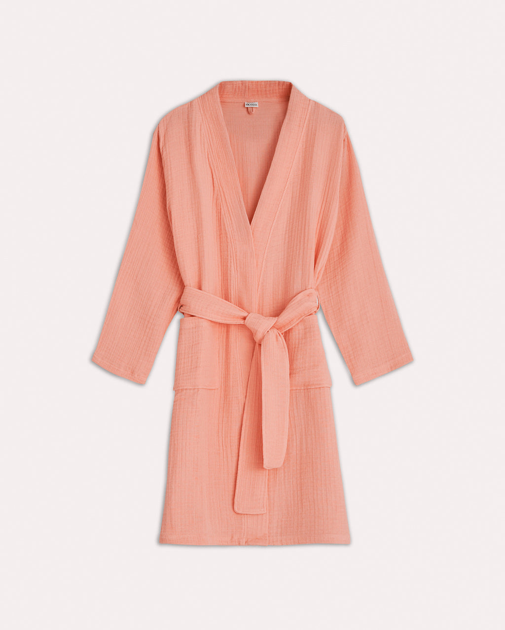 Muslin Cotton Bathrobe - Peach - Ocoza