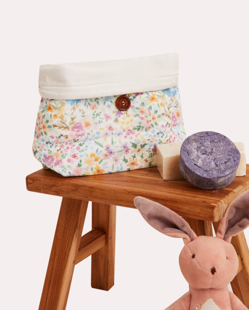 Watercolour Floral Muslin Organizer Bag - Mixed Colours - Ocoza