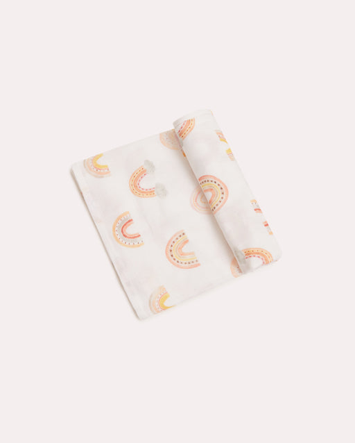 Rainbow Muslin Baby Cloth - White & Pastel Colours - Ocoza