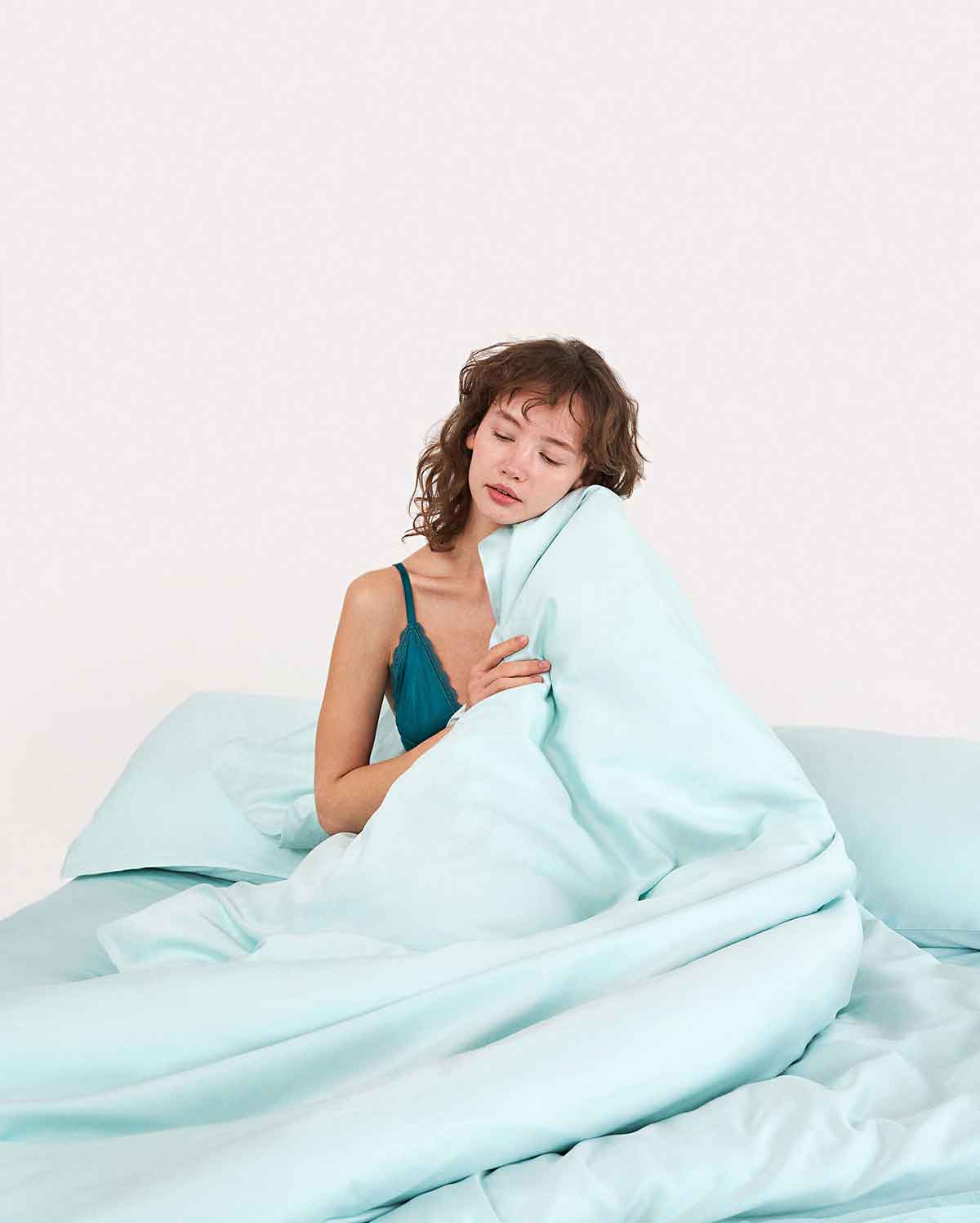 Lavish Sateen Duvet Cover - Mint