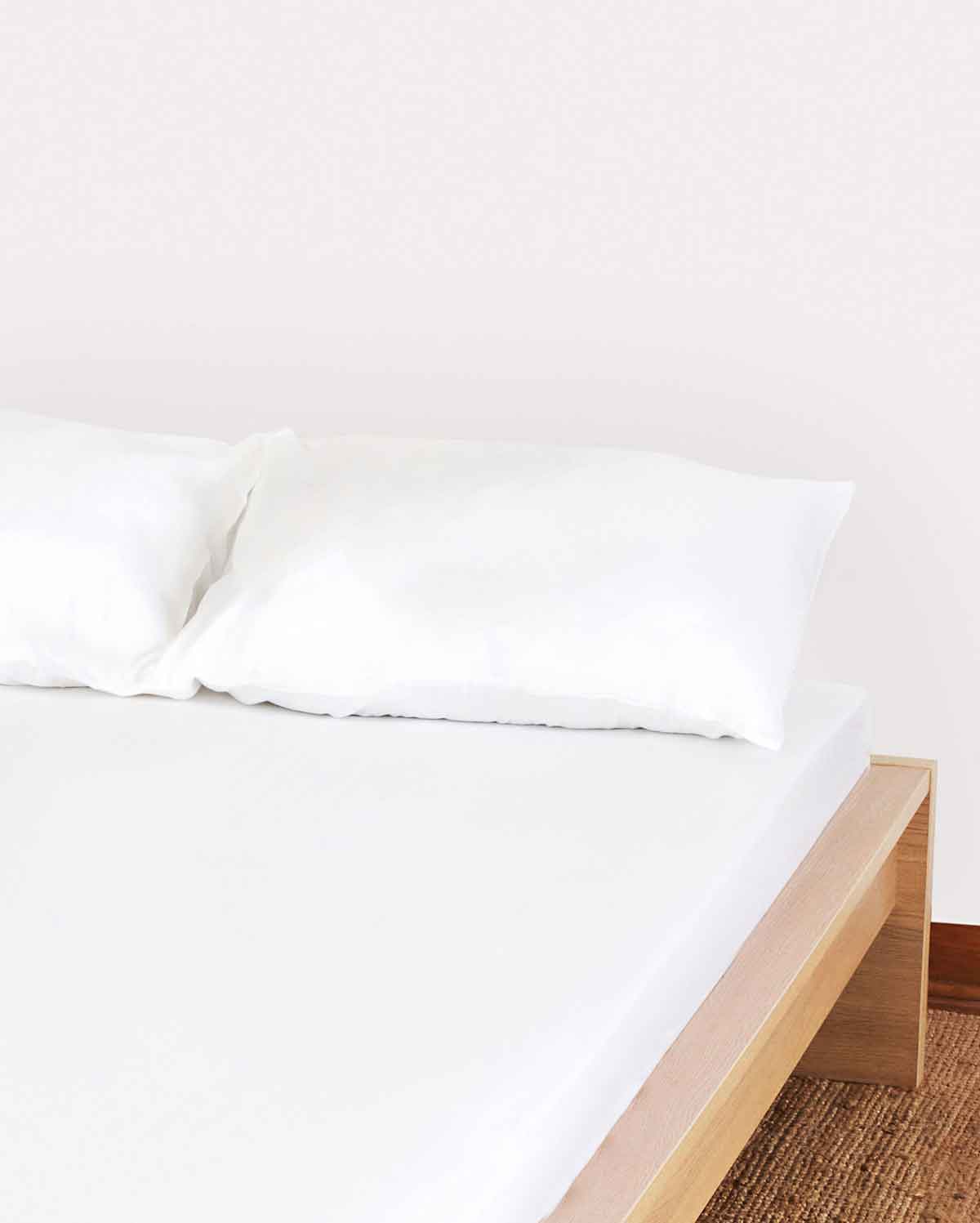 Lavish Sateen - Fitted Sheet Set - White - Ocoza