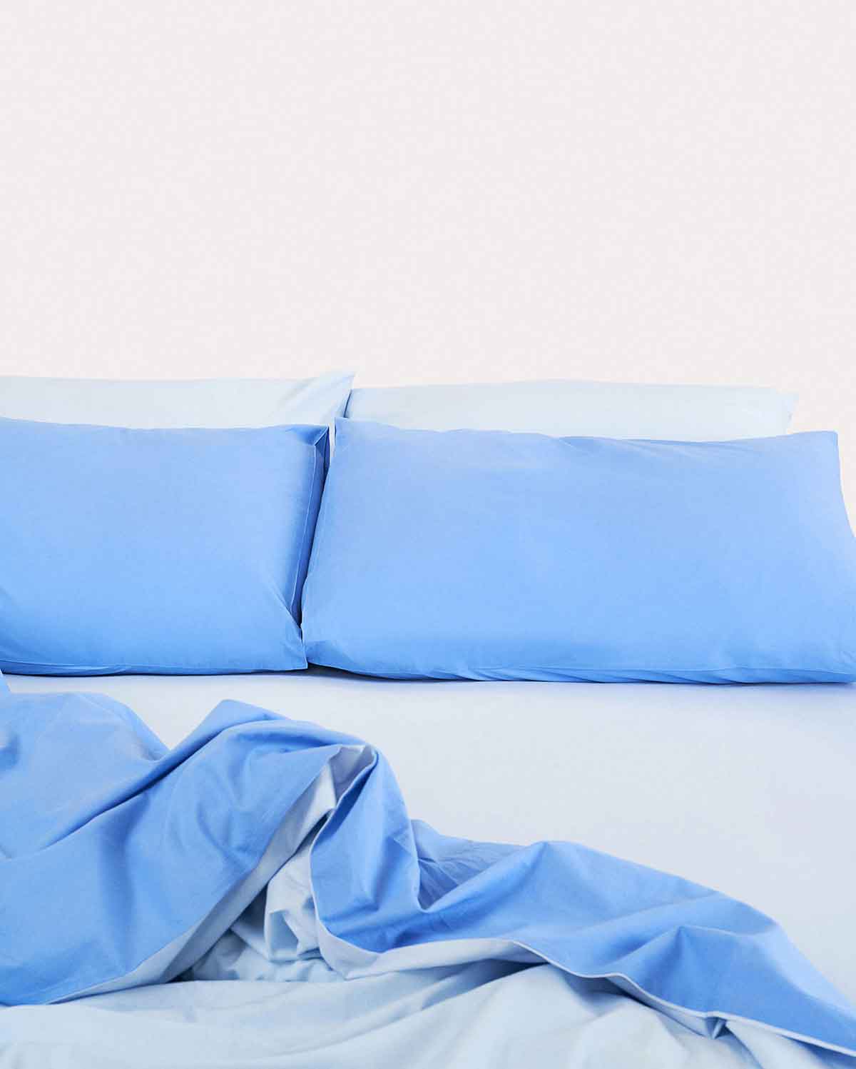 Reversible Percale Duvet Cover - Blue & Baby Blue