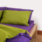Reversible Sateen Duvet Cover - Purple & Green