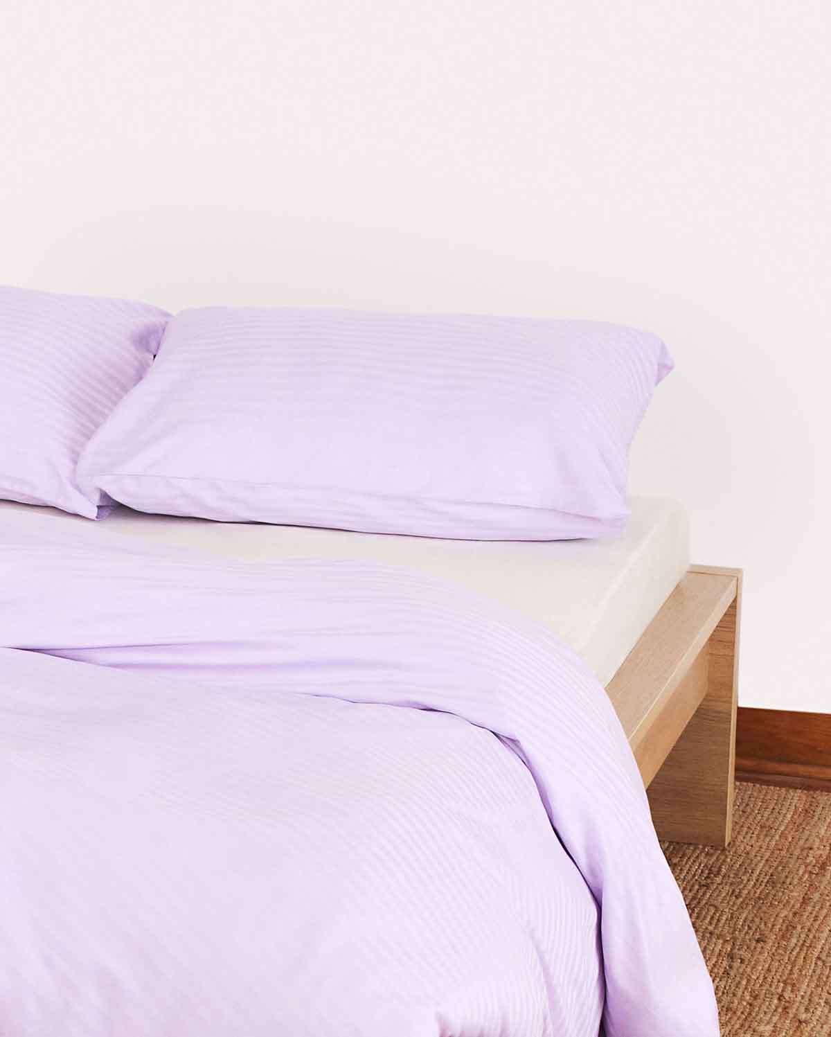 Sateen Stripe - Duvet Cover Set - Lilac