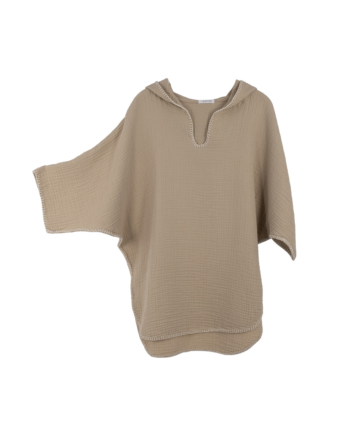 Cocoon Cotton Poncho-Beige