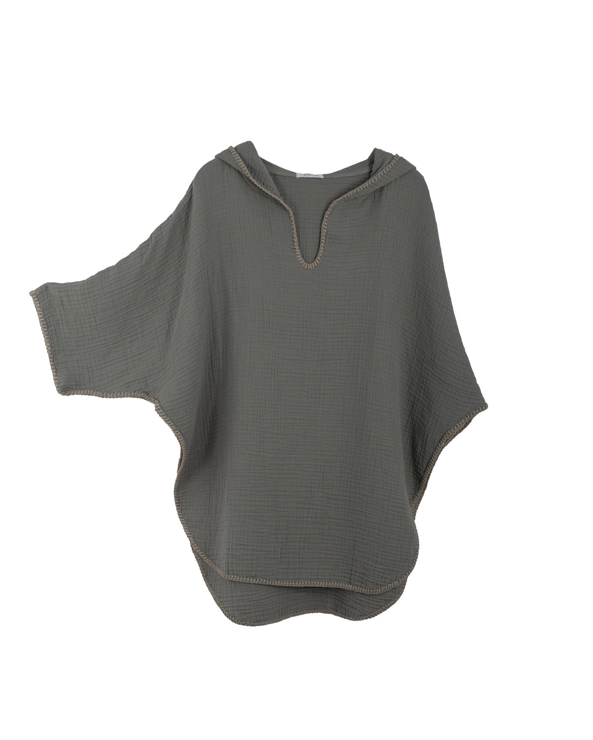 Cocoon Cotton Poncho-Green